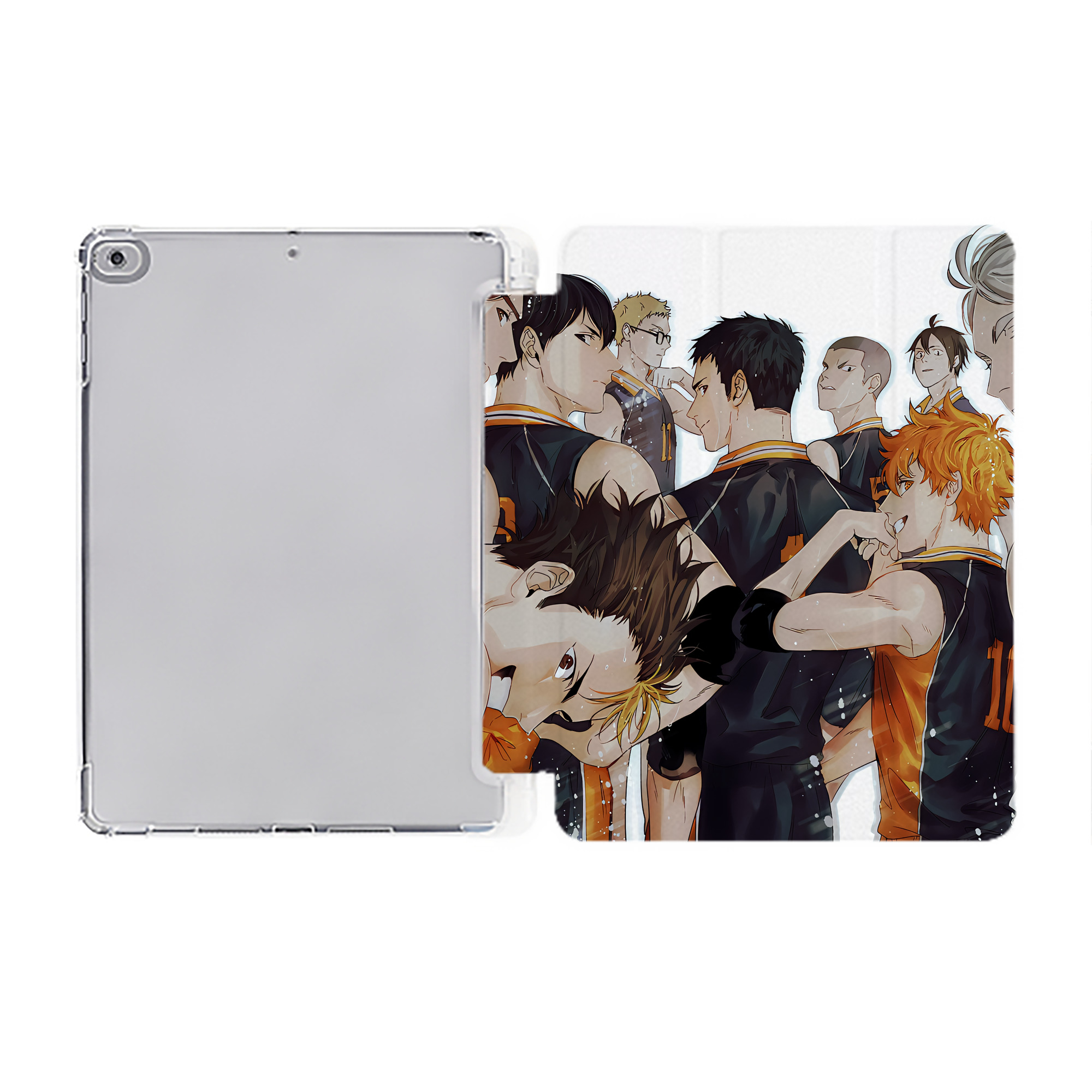 （画像用） ハイキュー!! Haikyu!! IPad ケース ペン収納付き 三つ折りスタンド PUレザー×シリコン 対応機種9.5/10.5/10.9インチ